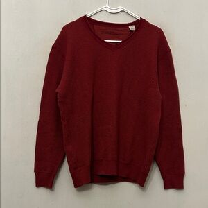 Tommy Bahama  Deep Red V-Neck Sweater Size L EUC